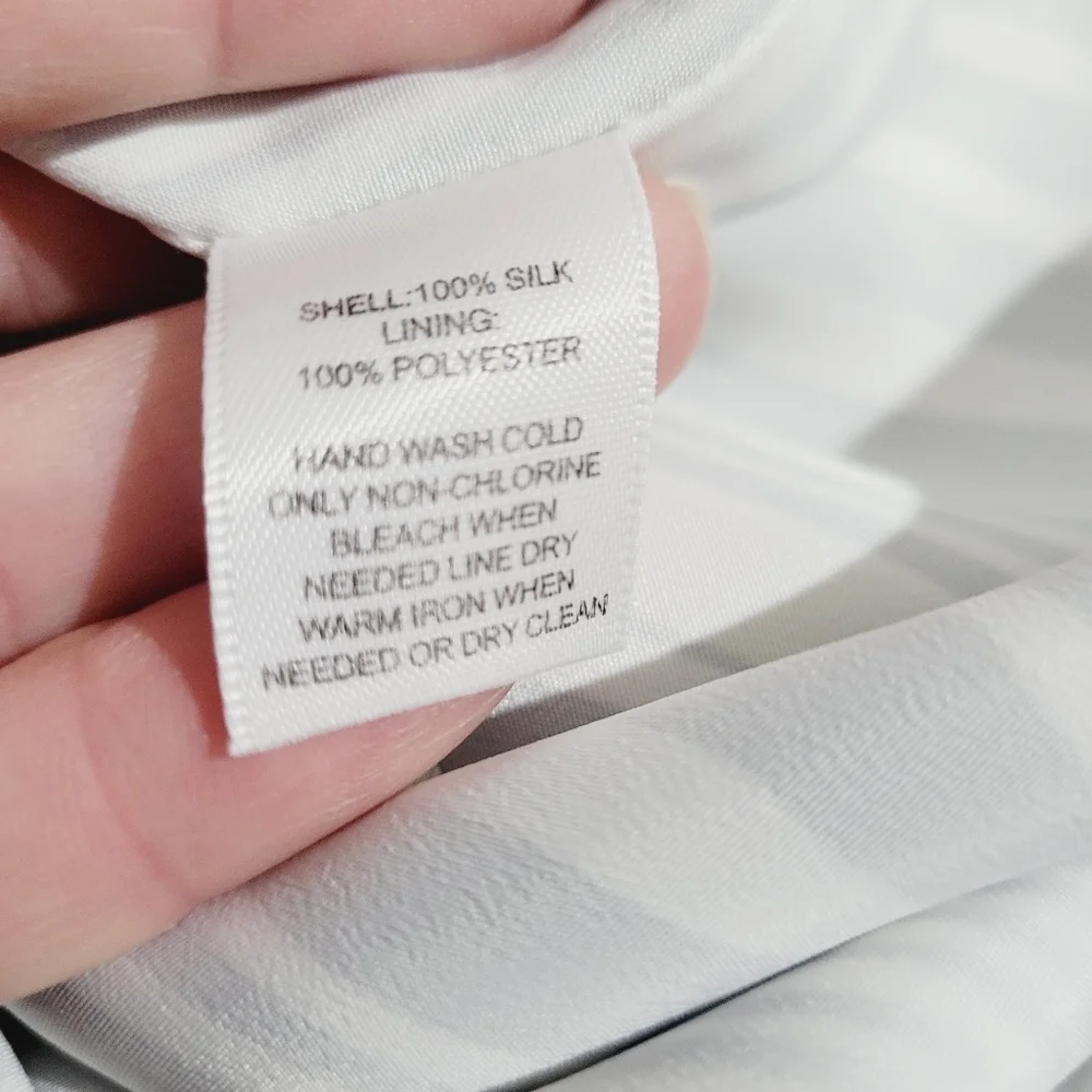 White House Black Market 100% Silk Halter Dress Size 6 Zebra Print Neck Tie - Picture 13 of 13